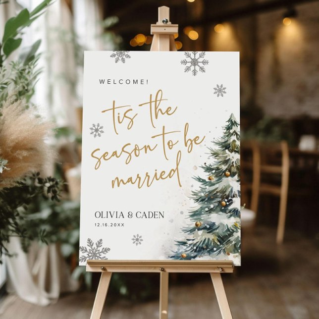 Winter Wedding Welcome Sign Template Christmas (Creator Uploaded)