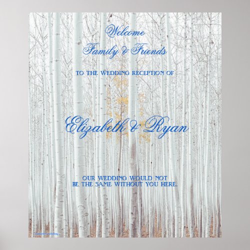 Winter Wedding White Birch Custom Welcome Poster