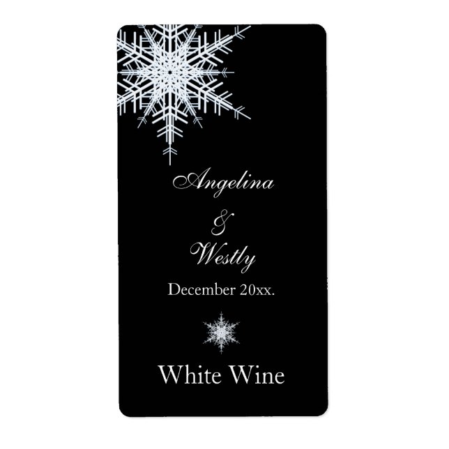 Winter Wedding Wine Label (Front)
