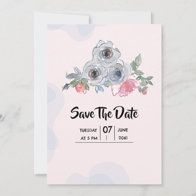 Winter Weddinr Invitation Card Color Vector Design (Back)