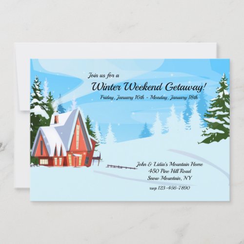 Winter Weekend Getaway Invitation