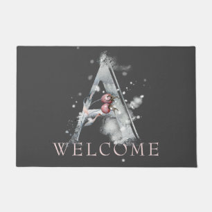 Winter WELCOME  Monogram A Doormat