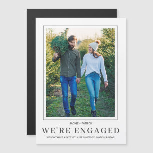 Winter We're Engaged Announcement Magnetic Card
