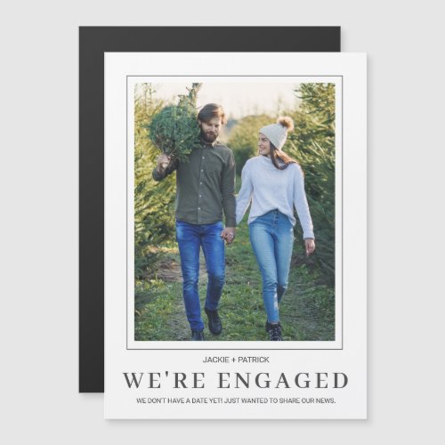 Winter Were Engaged Announcement Magnetic Card