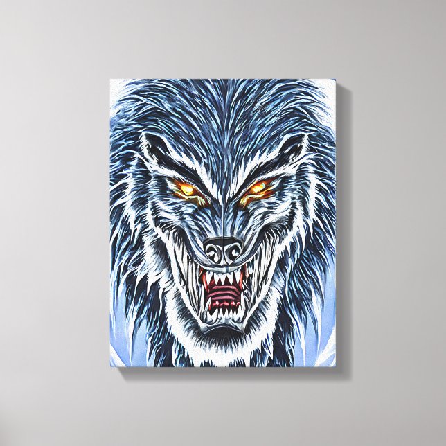 Winter Werewolf Fantasy Dark horror art   Canvas Print (Front)