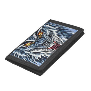 Winter Werewolf Fantasy Dark horror art Tri-fold Wallet
