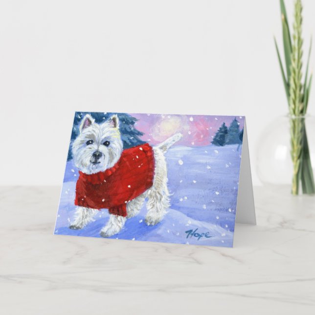 Winter Westie Greeting Card (Front)
