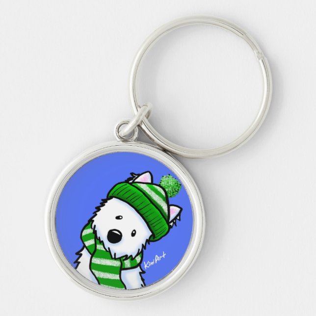 Winter Westie Keychain (Front)