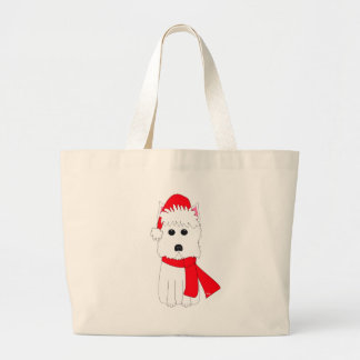 Winter Westie Large Tote Bag