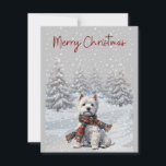 Winter Westie Merry Christmas Card<br><div class="desc">West Highland Terrier in a winter scene Merry Christmas card</div>