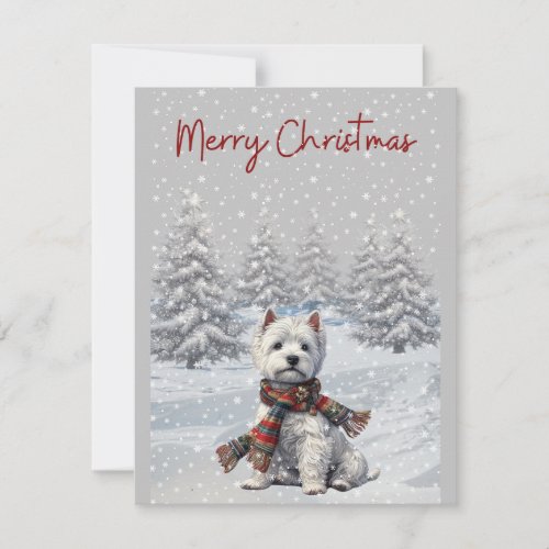Winter Westie Merry Christmas Card