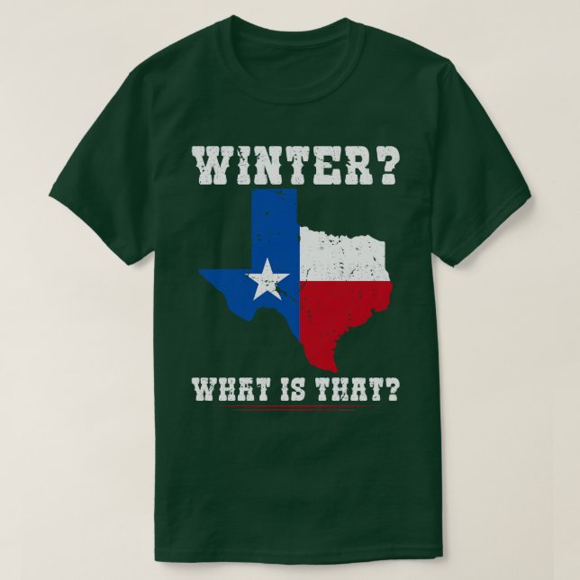 Winter What Is That Funny Saying Texas Flag T-Shirt (Design Front)
