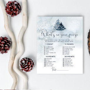 Winter what's in your purse baby shower game