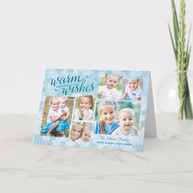 Winter Whimsy Collage Holiday Photo Cards (Front)