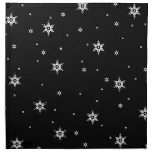 Winter Whimsy Falling Snowflakes Stars Star Shaped Cloth Napkin