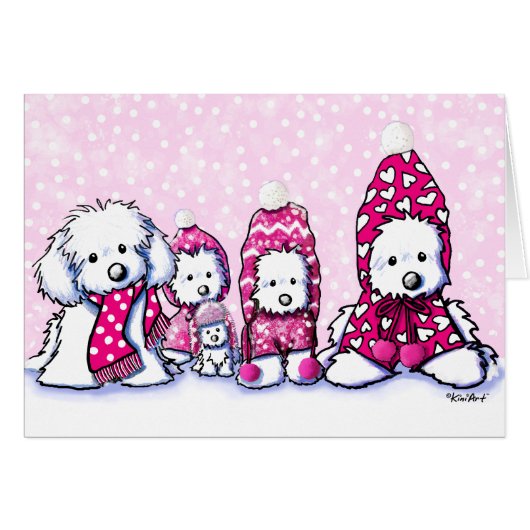 Winter Whimsy Maltese Dog Cards (Front Horizontal)