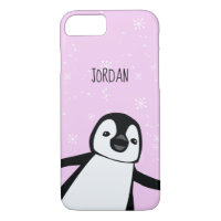 "Winter Whimsy" Personalized Penguin Phone Case