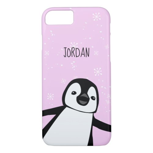 Winter Whimsy Personalized Penguin Phone Case