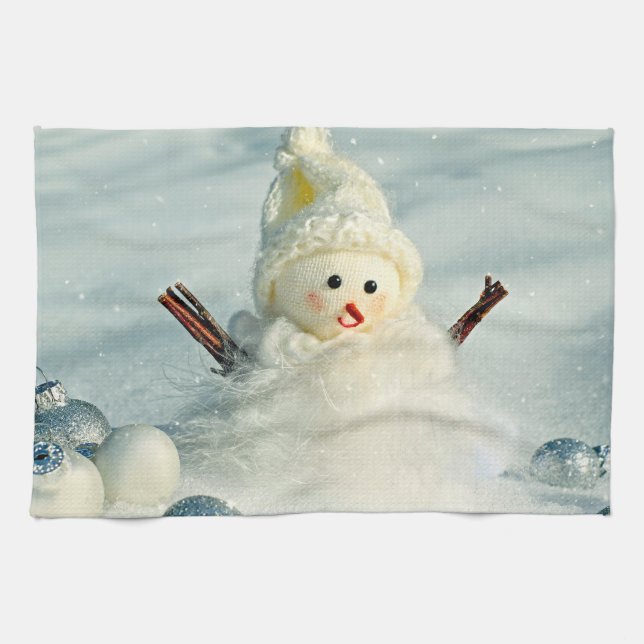 Winter Whimsy Snowman Kitchen Towel (Horizontal)