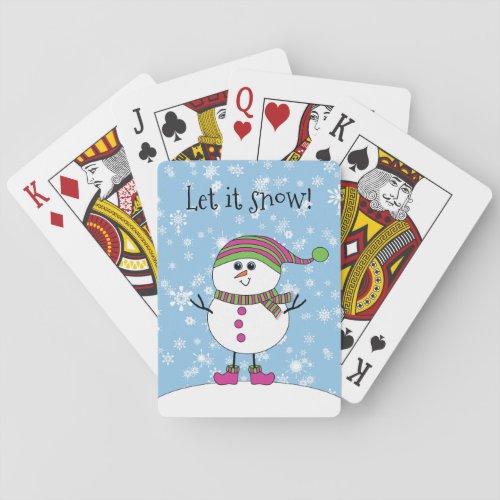 Winter Whimsy Snowman Let it Snow Poker Cards