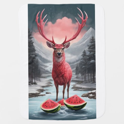 Winter Whispers Watermelon Deer Valley Baby Blank Baby Blanket