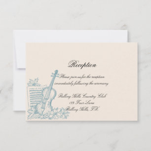 Winter White and Blue Wedding Reception Invitation
