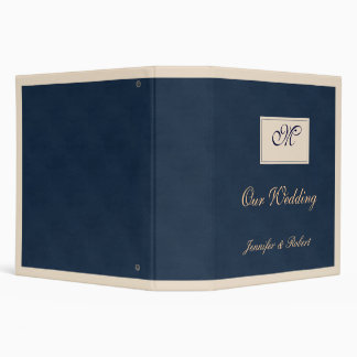 Winter White and Navy Blue Monogram Binder