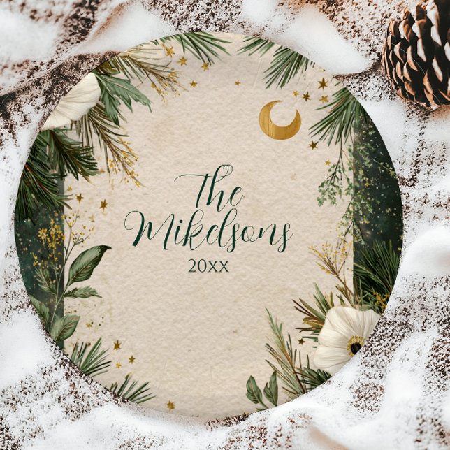 Winter White Anemone Christmas Party Paper Plates (Creator Uploaded)