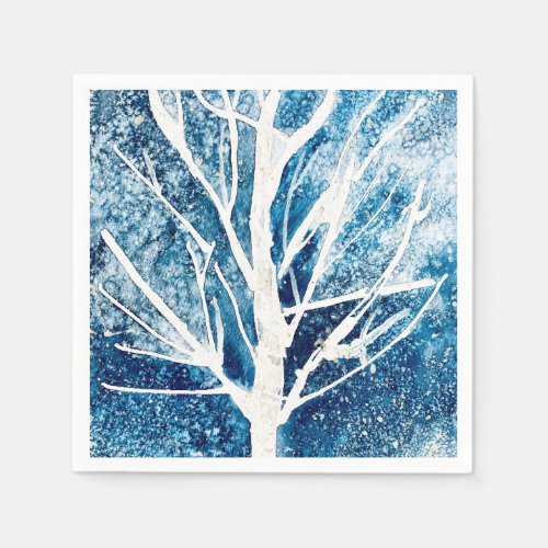 Winter white birch tree Christmas Napkins