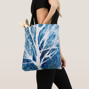 Winter white birch tree Christmas Tote Bag