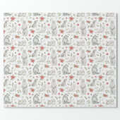 Winter White Christmas Animals Wrapping Paper (Flat)