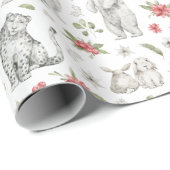 Winter White Christmas Animals Wrapping Paper (Roll Corner)