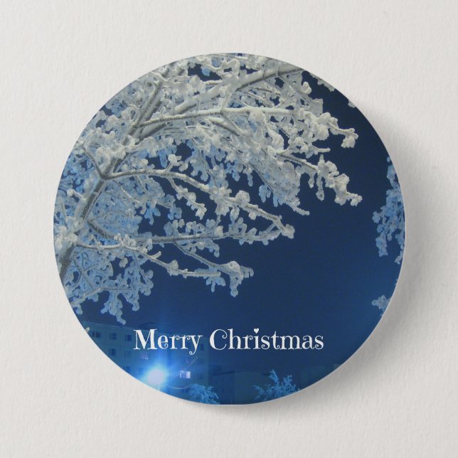 Winter White Christmas Pinback Button (Front)