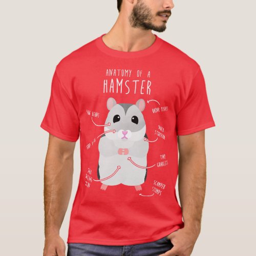 Winter White Dwarf Hamster Anatomy T_Shirt