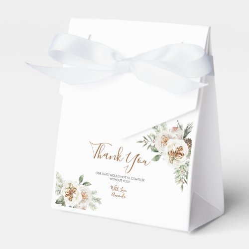 Winter White Floral Bridal Shower Favor Box