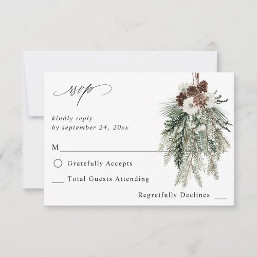 Winter White Floral  Pine no Meal RSVP