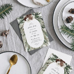 Winter White Floral & Pine Tree Christmas Invitation<br><div class="desc">Send your guests a beautiful and fun Christmas or Holiday invitation with your beautiful Winter White Floral & Pine Tree Christmas or Holiday Dinner,  Party,  or Brunch Invitations. Featuring Pine.</div>