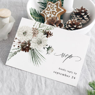 Winter White Floral & Pine w Meal RSVP