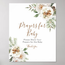 Winter White Floral Prayers for the Baby Poster