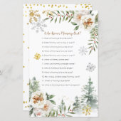 Winter White Floral Who Knows Mommy Best Game (Front/Back)