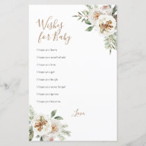 Winter White floral Wishes for Baby Christmas Card