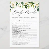 Script Dirty Minds Game Card Dirty Riddles Bachelorette 