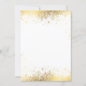 Winter White & Gold Snowflakes Wedding Invitation (Back)