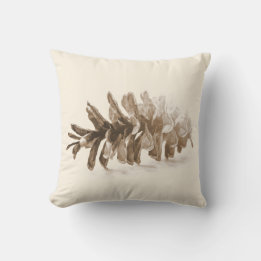Winter White Pinecone Design Throw Pillow