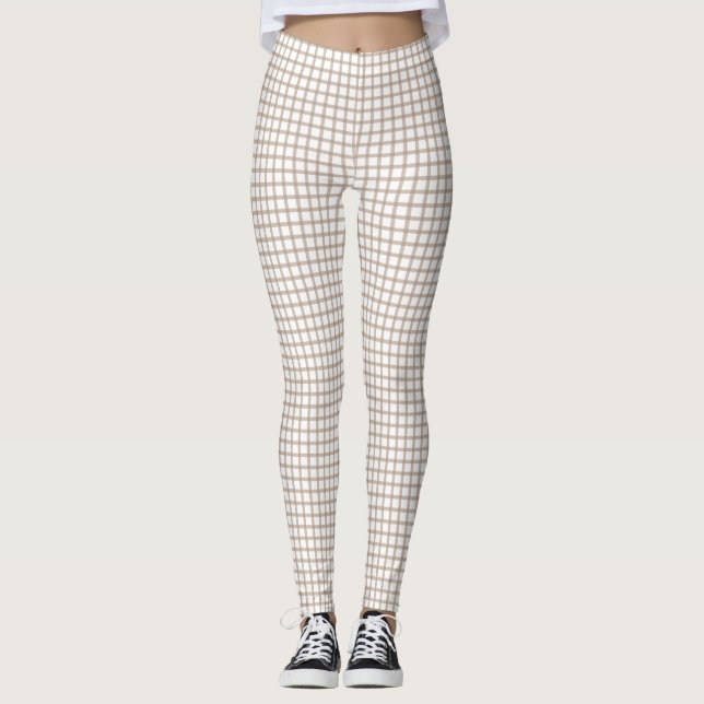 Winter White Plaid  Leggings (Front)