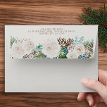 Winter White Roses Address 5x7 Wedding Invitation Envelope<br><div class="desc">Wedding invitation envelope, personalized with your return address and decorated with winter white roses, pine greenery and eucalyptus. This watercolor floral and foliage design sits on a plain neutral background color, which you can edit if you wish. Perfect for fall, winter, new year and christmas wedding themes. Please browse my...</div>