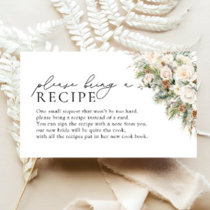 Winter White Roses Evergreen Please Bring A Recipe Enclosure Card