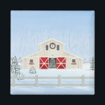 Winter White Snowy Christmas Barn Magnet<br><div class="desc">Featuring a serene illustration of a charming barn blanketed in snow,  this magnet captures the peaceful beauty of a winter wonderland. Perfect for refrigerators,  lockers,  or any magnetic surface,  it brings the warmth and joy of Christmas into your home.</div>
