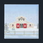Winter White Snowy Christmas Barn Magnet<br><div class="desc">Featuring a serene illustration of a charming barn blanketed in snow,  this magnet captures the peaceful beauty of a winter wonderland. Perfect for refrigerators,  lockers,  or any magnetic surface,  it brings the warmth and joy of Christmas into your home.</div>