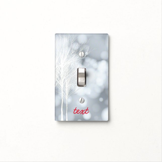 Winter White Trees Holiday Rustic Light Switch Cover (In Situ)